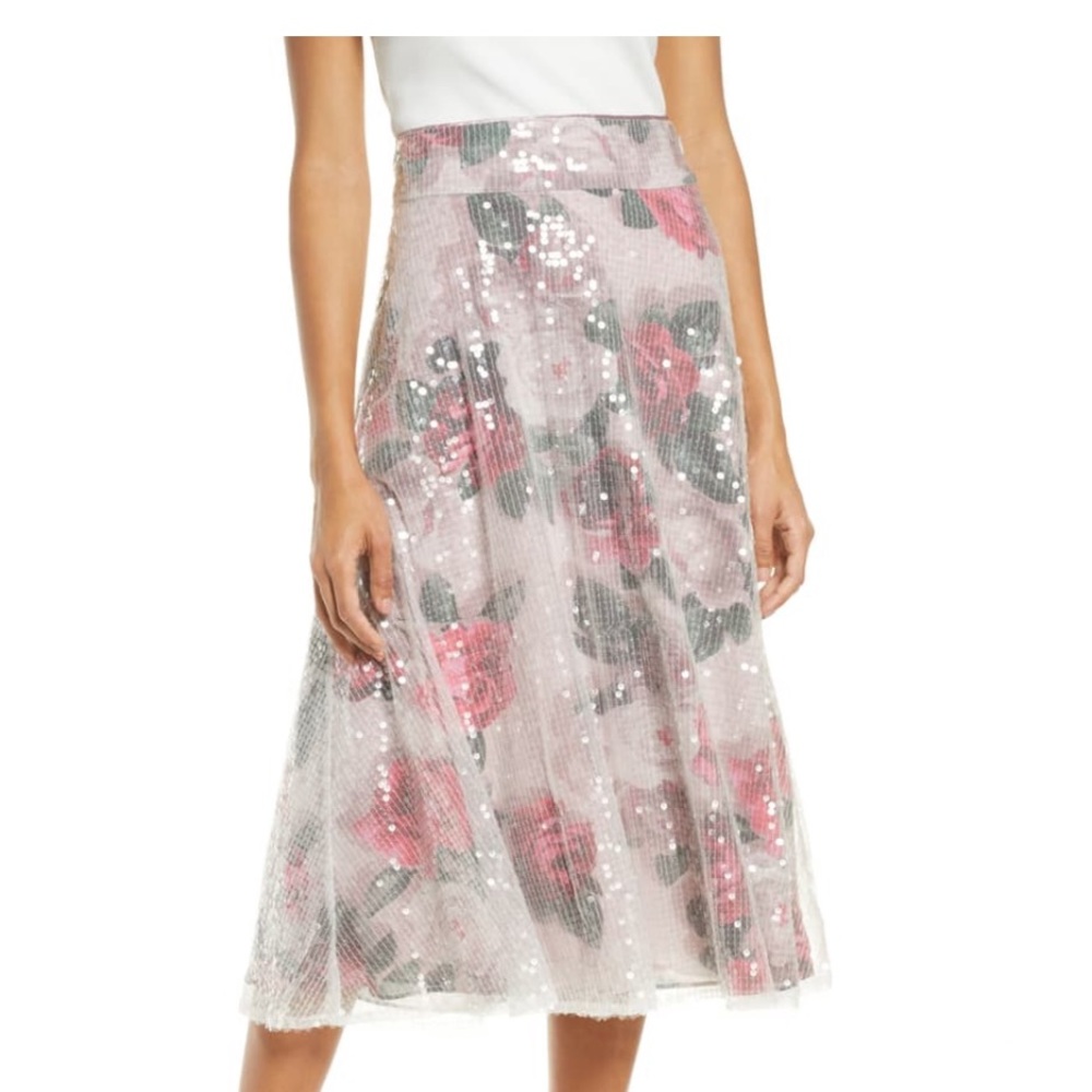 Sequin midi skirt